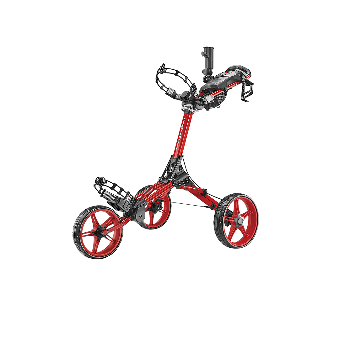CaddyTek CaddyLite Compact - 3 Wheel Golf Trolley- Rood