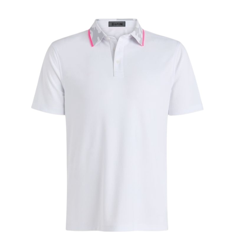 G/FORE Camo Collar Performance Pique Polo - Snow