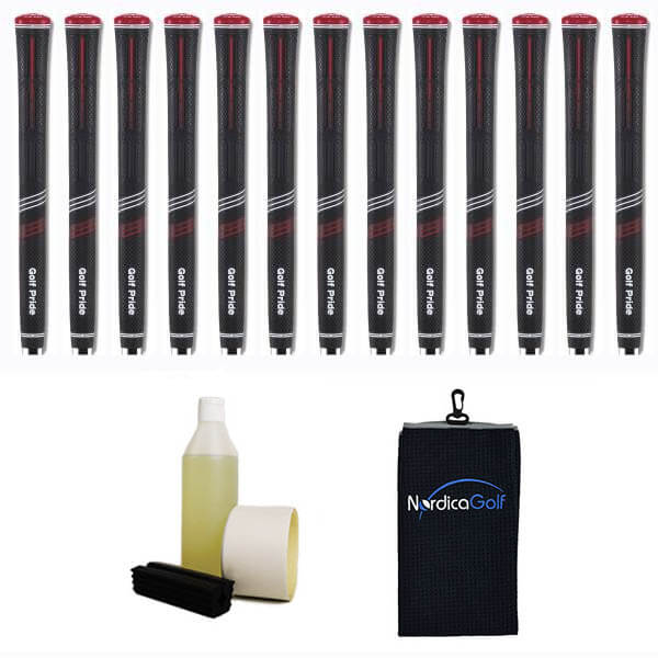 Golf Pride CP2 Pro Jumbo Black Gripkit - 13 grips, klem, grip solvent, griptape, handdoek