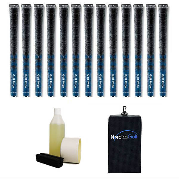 Golf Pride New Decade MultiCompound MCC Blue Gripkit - 13 grips, klem, grip solvent, griptape, handdoek
