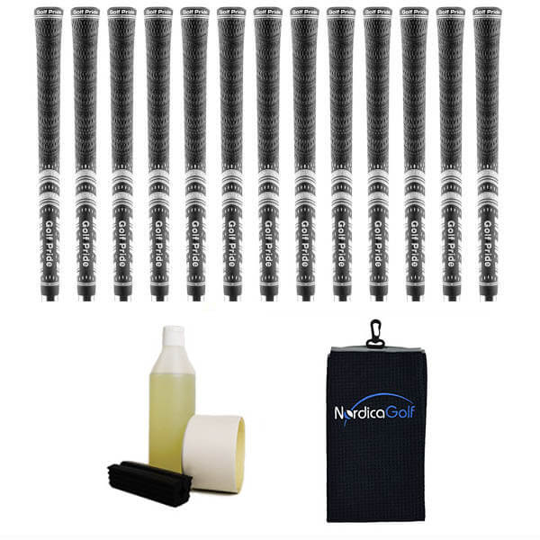 Golf Pride New Decade MultiCompound MCC Midsize Black Gripkit - 13 grips, klem, grip solvent, griptape, handdoek
