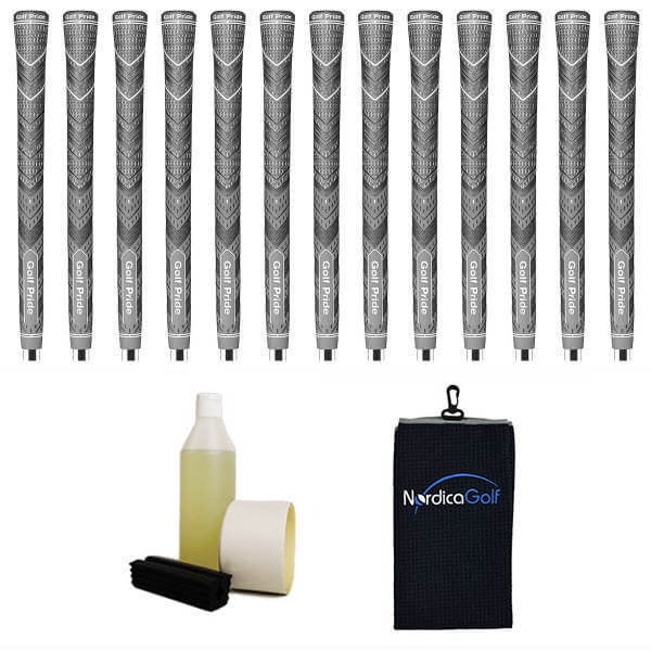 Golf Pride New Decade MultiCompound MCC Plus4 Grey Gripkit - 13 grips, klem, grip solvent, griptape, handdoek