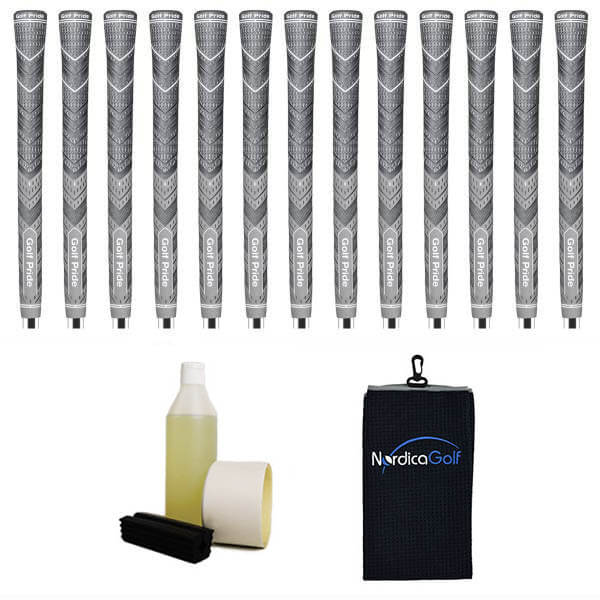Golf Pride New Decade MultiCompound MCC Plus4 Midsize Grey Gripkit - 13 grips, klem, grip solvent, griptape, handdoek