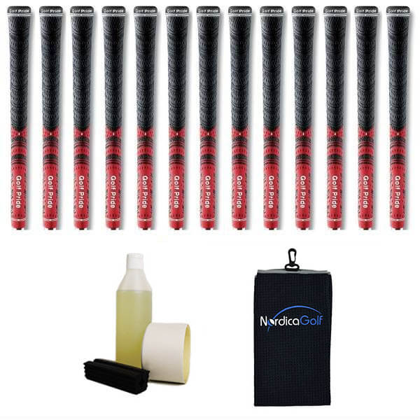 Golf Pride New Decade MultiCompound MCC Red Gripkit - 13 grips, klem, grip solvent, griptape, handdoek
