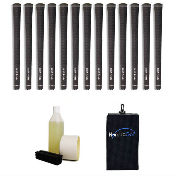 Golf Pride Tour Velvet Undersize Ribbed 0.580" Gripkit - 13 grips, klem, grip solvent, griptape, handdoek