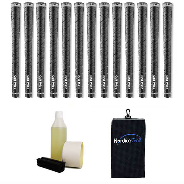 Golf Pride Tour Wrap 2G Undersize Black 0.580" Gripkit - 13 grips, klem, grip solvent, griptape, handdoek