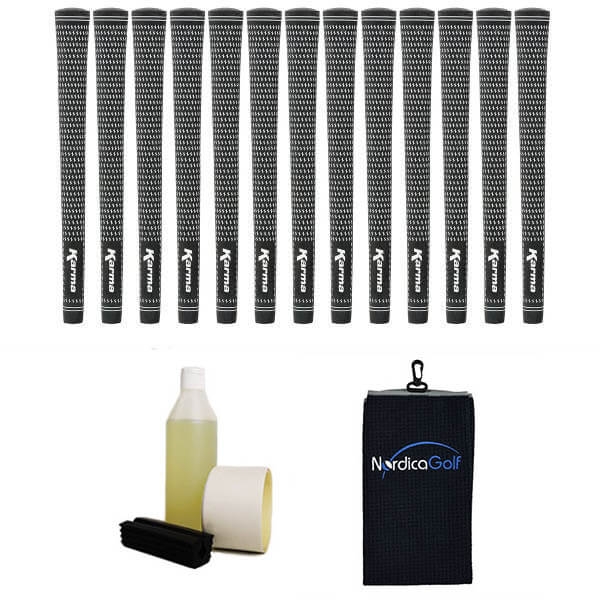 Karma Black/White Velvet Midsize Gripkit - 13 grips, klem, grip solvent, griptape, handdoek