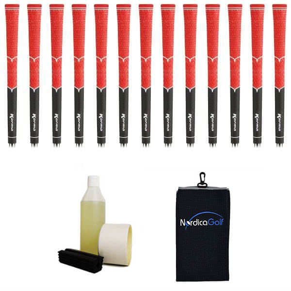 Karma V-Cord Black/Red Gripkit - 13 grips, klem, grip solvent, griptape, handdoek