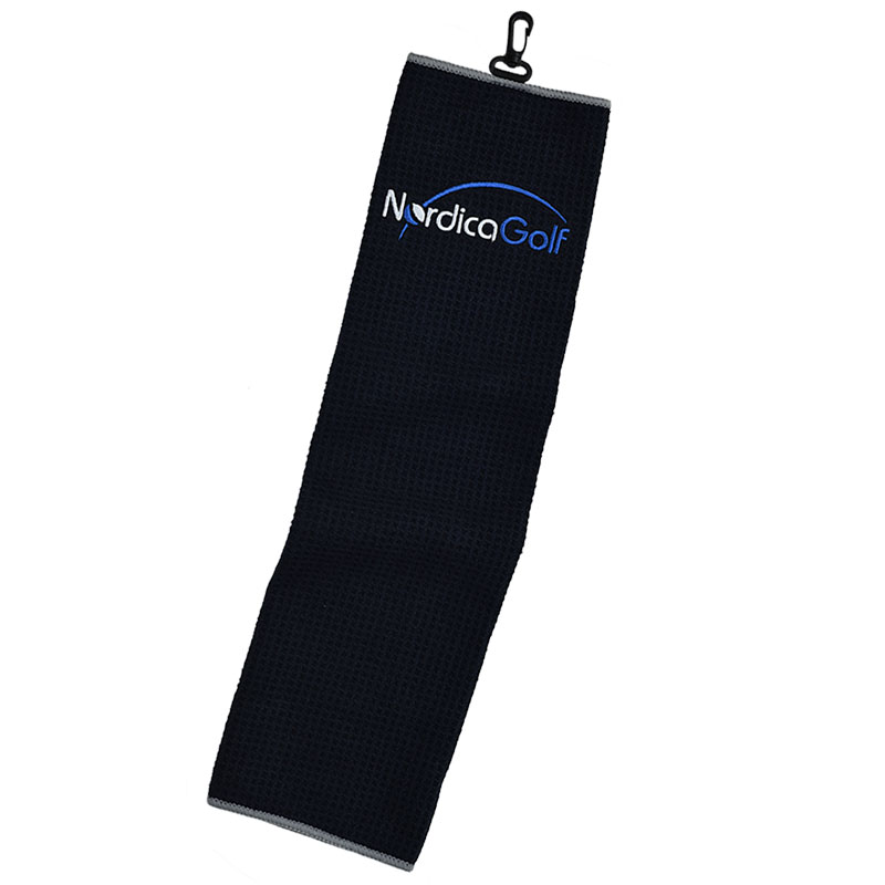 NordicaGolf Microfiber Trifold Towel - Black