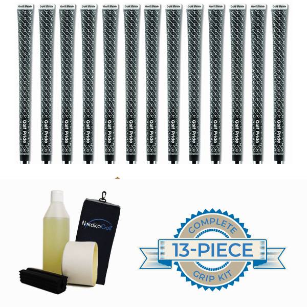 Golf Pride Z-Grip Black/White Cord Gripkit - 13 grips, klem, grip solvent, griptape, handdoek