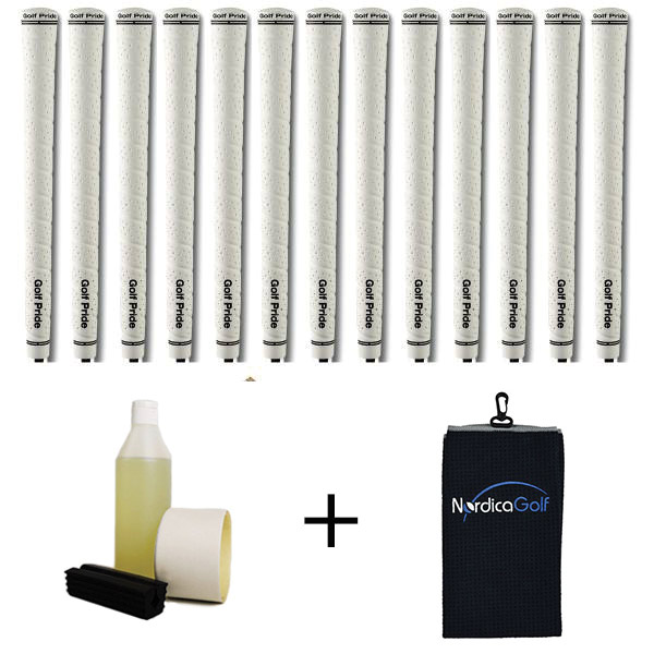 Golf Pride Tour Wrap 2G Midsize White Gripkit - 13 grips, klem, grip solvent, griptape, handdoek