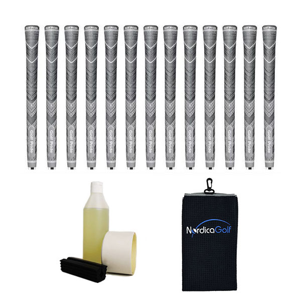 Golf Pride New Decade MultiCompound MCC Plus4 Undersize Gray 0.580" Gripkit - 13 grips, klem, grip solvent, griptape, handdoek
