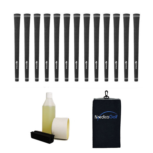 Karma Black Velvet Junior 0.540" Gripkit - 13 grips, klem, grip solvent, griptape, handdoek