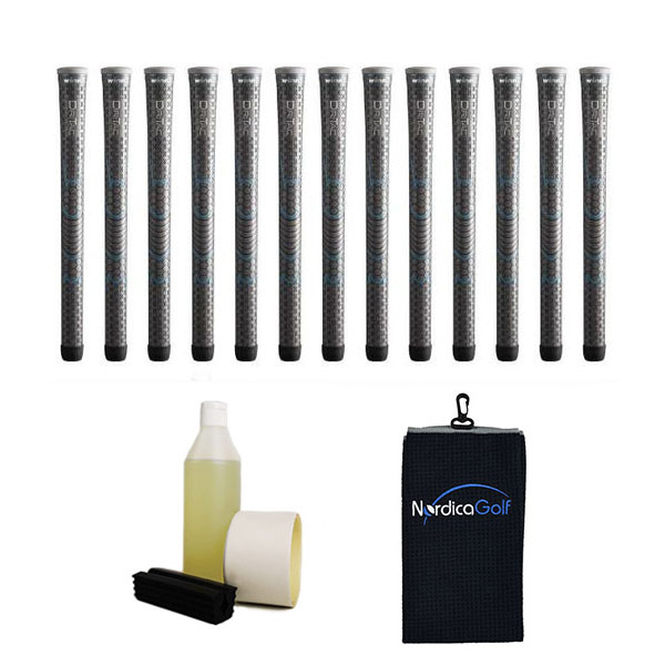 Winn DriTac Undersize Grey 0.590" Gripkit - 13 grips, klem, grip solvent, griptape, handdoek