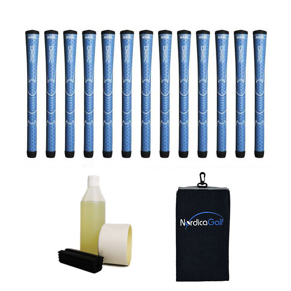 Winn DriTac Junior Blue 0.550" Gripkit - 13 grips, klem, grip solvent, griptape, handdoek