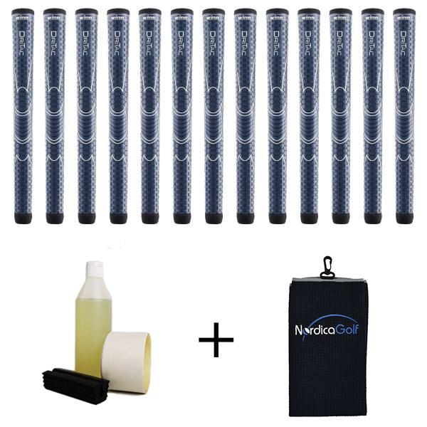 Winn DriTac Jumbo Navy Blue Gripkit - 13 grips, klem, grip solvent, griptape, handdoek