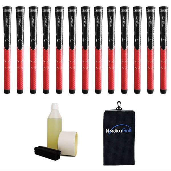 Winn DriTac Black/Red Gripkit - 13 grips, klem, grip solvent, griptape, handdoek